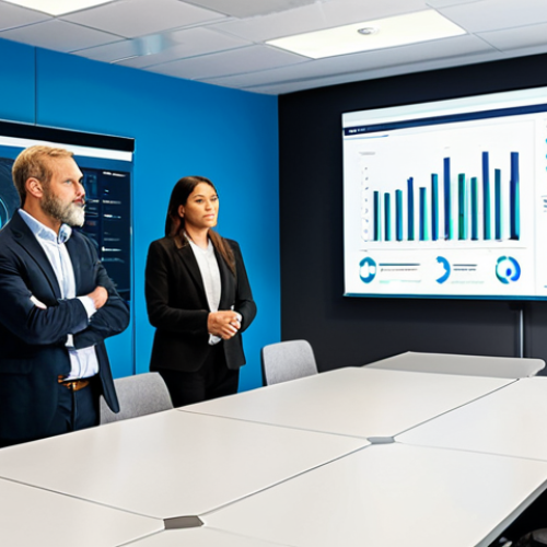 A diverse group of adults, male and female, professionally dressed in modest business attire, gathered in a bright, modern training room. They are actively participating in a cybersecurity awareness session, with a presenter standing near a large screen displaying abstract network diagrams and cybersecurity infographics. The scene conveys a sense of collective learning and professional development. fully clothed, appropriate attire, safe for work, appropriate content, professional, family-friendly, perfect anatomy, correct proportions, natural pose, well-formed hands, proper finger count, natural body proportions, professional photography, high quality.
