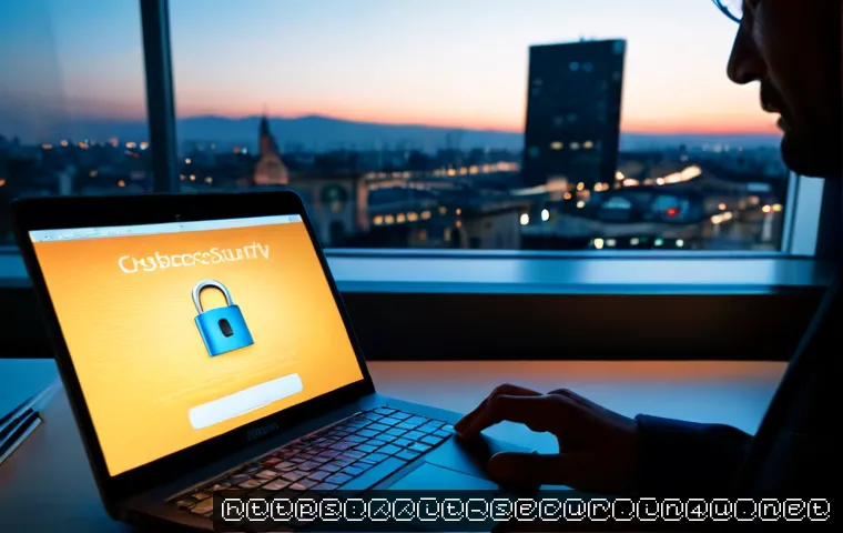 정보보안학 공개키 암호화 - Photorealistic cybersecurity workspace in a modern Milan office, Italian security analyst using a la...